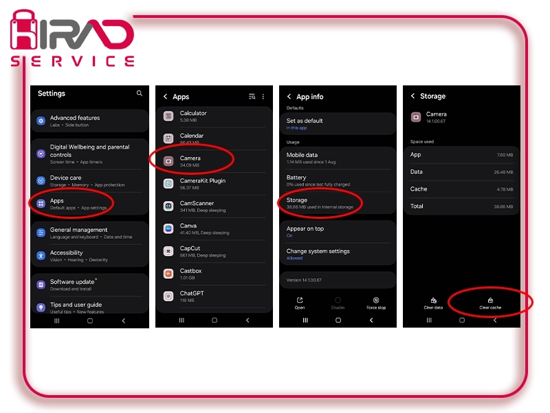 رفع مشکل کارنکردن دوربین گوشی